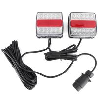Kit d'éclairage de remorque 12V 16 LED avec prise 7 broches de 10m, feux arrière stop, clignotants et éclairage de plaque d'immatriculation pour camion et camping-car
