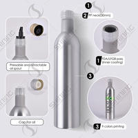 Bouteille en aluminium de 750 ml avec col ROPP, sans BPA, recyclable, bouteille d'huile d'olive de qualité supérieure, huile de cuisson biologique extra vierge, emballage métallique