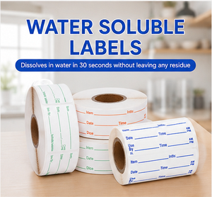 Etiquetas Autoadhesivas Solubles en Agua, Etiquetas Desechables para Uso Alimentario, Etiquetas Rectangulares de Papel, se Disuelven en 30 Segundos en Agua - Product Image 1