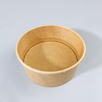 Bol à soupe en papier kraft PP jetable imprimé sur mesure, récipient alimentaire avec couvercle, écologique, biodégradable, bien scellé, pour sushis, chips de pommes de terre