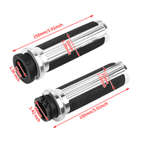 Poignées de moto en aluminium de 1 pouce avec revêtement en caoutchouc pour Harley Sportster XL Dyna Softail Touring V-Rod VRSC XR 1996 et modèles ultérieurs (paire)