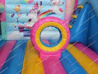 Château gonflable licorne avec toboggan, structure de saut gonflable, lit de saut gonflable, combo château-toboggan gonflable, sauteurs gonflables