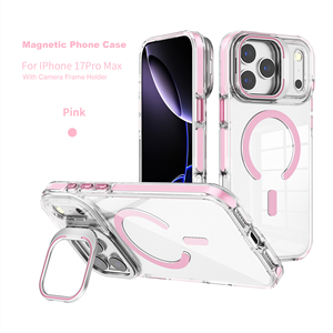 Coque de téléphone transparente antichoc magnétique Sumashi pour <span class=keywords><strong>iPhone</strong></span> 17 Pro Max avec béquille et support anneau, compatible charge sans fil - Product Image 4