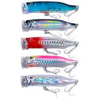 Leurre de pêche popper Raylor Top Water 72mm 9.4g avec grands yeux 3D holographiques, haute qualité, fluorescence personnalisée, pour la pêche en surface
