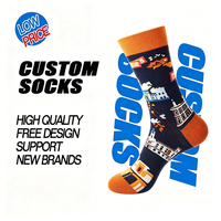 Chaussettes amusantes et colorées en coton peigné doux, respirant et antibactérien pour hommes