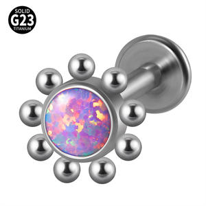 G23 Titan Labret Beschichtung Innen gewinde Klar kristall Helix Ohr Piercing Labret Diath Tragus Ohr stecker für Frauen - Product Image 6