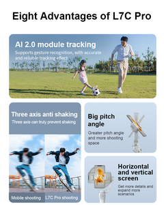 F6 F12 bán buôn l7cpro điện thoại thông minh Gimbal 3-trục cầm tay ổn định điền vào ánh sáng cho điện thoại di động <span class=keywords><strong>Iphone</strong></span> video vlog chân máy nhỏ - Product Image 6