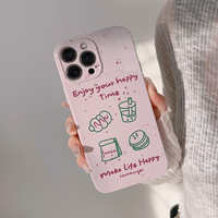 Coque de téléphone en TPU rose et violet style Ins, en forme de burger, pour 18 Pro Max/16/15, coque intégrale souple antichoc