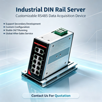 Serveur de périphériques série 8 ports sur rail DIN RS232/485, isolé galvaniquement, double Ethernet + 4DI/2DO, Modbus RTU/ASCII TCP/UDP, industriel
