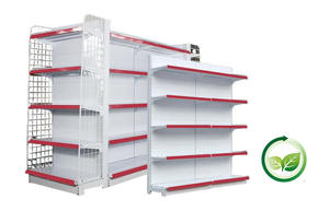 رفوف معدنية بيضاء شعبية أحادية الجانب للبقالة في السوبر ماركت، رفوف قابلة للتعديل لمتاجر التجزئة - Product Image 2