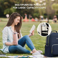 Sac à dos pour ordinateur portable LOVEVOOK 15,6 pouces avec porte-gobelet, imperméable, pour le travail, les voyages d'affaires, antivol, en polyester, style décontracté, sac à main