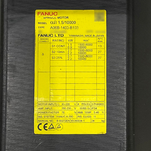 A06B-1403-B103 Motor de Husillo AC FANUC Usado en Buen Estado con Piezas de Repuesto Probadas para PLC, PAC y Controladores Dedicados - Product Image 2