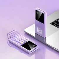 Batterie de secours Offre Spéciale Mini Portable intégré dans quatre câbles chargeur 20000mAh double ports USB batterie externe avec écran LCD intelligent