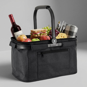 Panier de courses pliable en plastique isolé avec poignée pour supermarché, restauration rapide, pique-nique, personnalisable en usine pour 18 ans et plus - Product Image 4