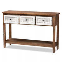 Haoymagi — table de console chinoise rétro, classique, en bois blanc, longue, 2 tiroirs, pour le couloir, table de salon
