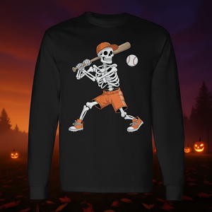Camiseta de manga larga de béisbol con diseño de esqueleto para Halloween - Product Image 3
