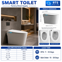 WC intelligent monobloc en céramique avec télécommande, double chasse, affichage LED, bidet intégré, haute qualité, moderne, en promotion