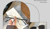 Montures de lunettes unisexes en aluminium et acier inoxydable, verres TAC, monture optique, clip magnétique interchangeable, UV400