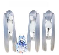 Perruque de cosplay Miku Hatsune, perruque ultra longue de 120 cm à double queue de cheval bleu-vert pour femme, en fibre haute température, sans dentelle