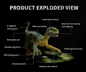 Điều Khiển Từ Xa Khủng Long Đồ Chơi Cho Trẻ Em, Điện Tử Thực Tế RC Khủng Long Đi Bộ <span class=keywords><strong>Robot</strong></span> Khủng Long Với Đèn Và Âm Thanh - Product Image 6