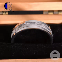 Gentdes Jewelry Bague Homme Bague de mariage Météorite Natura Tungstène Bague de mariage Homme Météorite Argent Tungstène