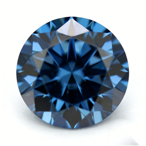 Pierres précieuses HQ 1 2 3 carats, grande taille, moissanite cultivée en laboratoire, couleur naturelle, forme ronde, <span class=keywords><strong>pierre</strong></span> de moissanite bleu royal - Product Image 1