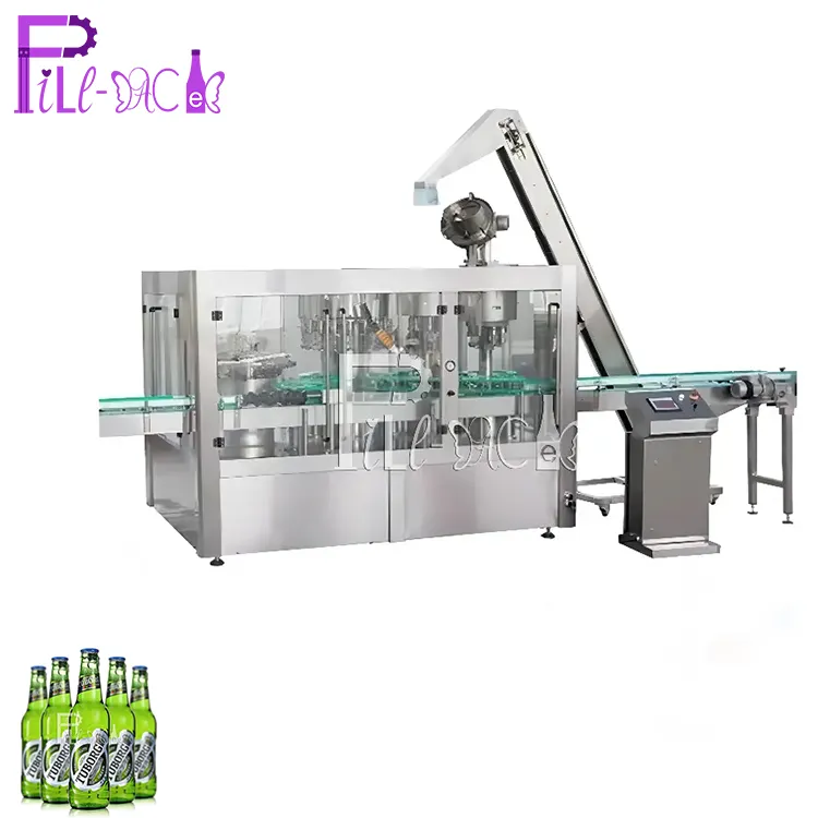 Automatische 3-in-1-Glasflasche Bierfüll maschine/Linie/Ausrüstung Waschen Füllen Verschließen Produktions linie mit Kronkorken