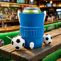 Glacière personnalisée 12oz bleue en PLA avec robinet et poignée de transport, design rustique, portable pour boissons chaudes et froides