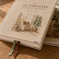 Diario di Lettura Personalizzato LABON con Copertina Rigida in Lino Beige, Modello Registro Letture, Sezione Citazioni, Valutazione a Stelle, Segnalibro a Nastro OEM ODM