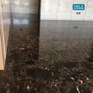 بلاط رخامي أسود مصقول حديث كبير الحجم للاستخدام الفندقي، منشأ صيني، سماكة 20 مم، مقاس مخصص - Product Image 6