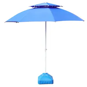 Zware Draagbare Strandparasol Met Zandanker Verstelbare Hoogte Ventilatierooster Aluminium Zonneschuilplaats Voor Patio Tuin Buiten