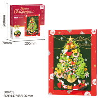 Ensemble de blocs de construction d'arbre de Noël EPT avec cadre en bois magnétique lumineux 510/535 pièces, décoration de Noël DIY, cadeau