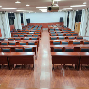 Conference Table And Chair Combination Solid <b>Wood</b> Veneer Long Table Training Table Office Furniture <b>Red</b> Walnut Color - Product Image 3