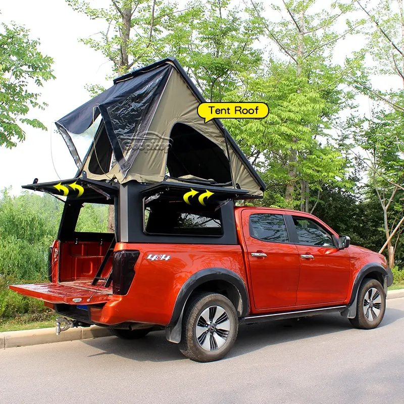 Toyota tundra t6 t6 t8 için üst çadır ile kamyonet alüminyum hardtop Camper gölgelik