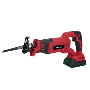 20V 2.0ah Electric Battery Steel Cordless Reciprocating Saw Cutting Wood 20mm Stroke Length Red 220V Wood Saw Machines 3 in 1