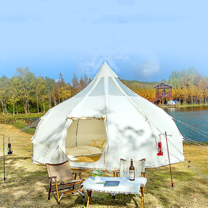 Carpa de lujo de algodón y oxford de 4M, 5M, 6M, hermosa carpa tipo loto para las cuatro estaciones, carpa de glamping a prueba de lluvia y sol de gran tamaño. - Product Image 6