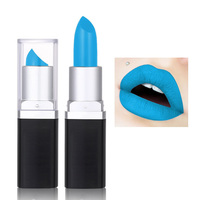 Lipstik Seri Halloween Dark Gothic Matte Hitam Biru Pigmentasi Tinggi Label Pribadi Riasan Panggung Cosplay Grosir