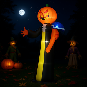 Decoración Inflable de Halloween con Cabeza de Calabaza Fantasma de 3 Metros con Luces LED para Jardín, Uso en Interiores y Exteriores - Product Image 2