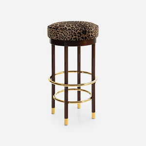 Muebles de Comedor Modernos de Alta Gama, Elegantes Sillas de Bar con Tela con Estampado de Leopardo, Diseño Minimalista para el Hogar y Apartamentos - Product Image 5