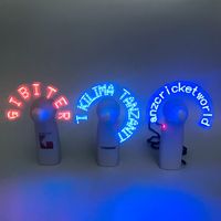 Vendita calda LOGO personalizzato fai da te programmabile multicolor mini portatile LED fan di messaggio per feste regali