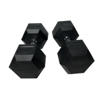 Haute qualité 20lb haltère en caoutchouc hexagonal personnalisé équipement de Fitness en fonte fixe Mancuernas Feifanhongyu