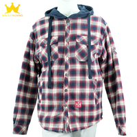 Chemise-veste en flanelle à carreaux pour homme, à capuche, doublée de polaire, boutonnée, décontractée, pour l'hiver, avec broderie de logo
