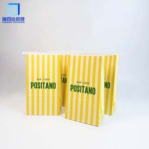 Sac en papier kraft personnalisé avec revêtement PLA, échantillon gratuit, sac en papier kraft avec fermeture à lien métallique pour le pain et le café - Product Image 5