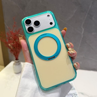 Coque de téléphone portable à chargement sans fil avec béquille rotative à 360° et design dégradé pour iPhone 18 Pro Max 17 Air 16 Plus 15 14