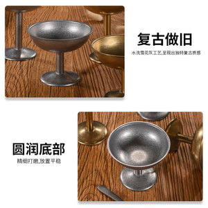Retro Stainless Steel Pudding <b>Cup</b> 304 Metal Stemmed Dish For Desserts <b>Milkshakes</b> Fruit Salads Ice Cream - Product Image 4