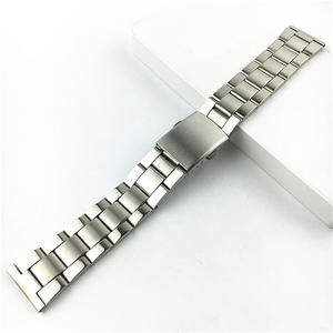 Classic Straight 18/20/22MM Diving Three Beads Stainless Steel Watch Band with Aircraft Buckle <strong>Vintage</strong> Watch Strap Bracelet - Product Image 2