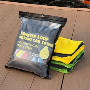 Wholesale 1200gsm Drying <b>Microfiber</b> <b>Towels</b> Car Detailing Double Twisted Car Drying <b>Towel</b> Twisted Loop <b>Towel</b> - Product Image 1