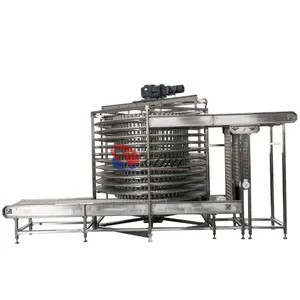 Mini Quick Freezer Spiral Conveyor Cooling Tower With Single Tower