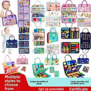 AiJHMontessori Baby Basic Skills Activity <span class=keywords><strong>Busy</strong></span> <span class=keywords><strong>Board</strong></span> Early Education Feutre Fidget Book Sensory Fine Motor Gift Toys for Toddlers - Product Image 6