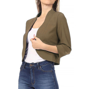Blazer corto da donna Top <span class=keywords><strong>primavera</strong></span> <span class=keywords><strong>estate</strong></span> 3/4 manica corta Plus Size 5XL Cardigan causale - Product Image 5